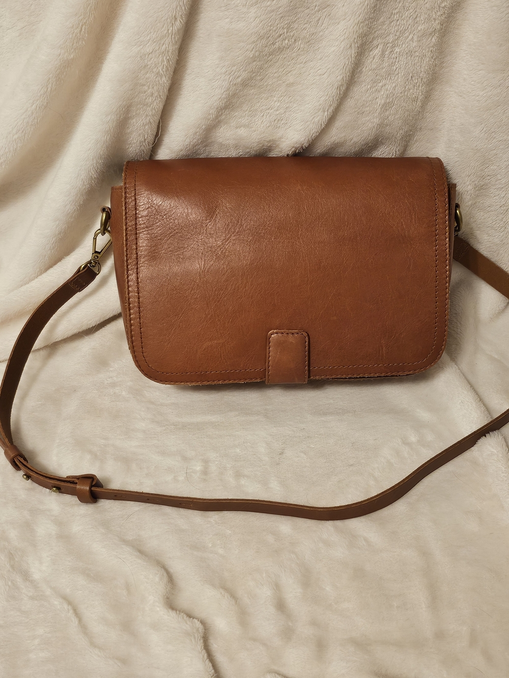 Madewell The Transport Flap Crossbody/Shoulder Bag - Brown Leather